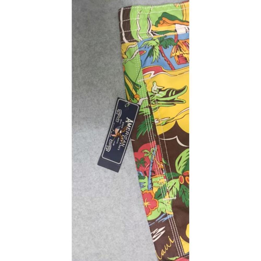 NWT! American Living Swim Trunks Mens Size M Brown Pina Cape Neddick Island 100% - Picture 2 of 12